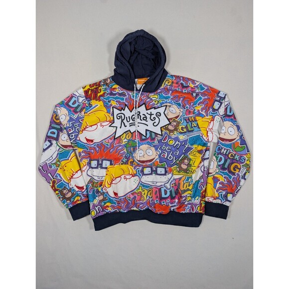 Nickelodeon Rugrats Pullover Hoodie Graffiti All Over Print Size XXXL Cartoon - Picture 2 of 8